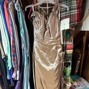 Bill Levkoff Taupe Bridesmaid Dress